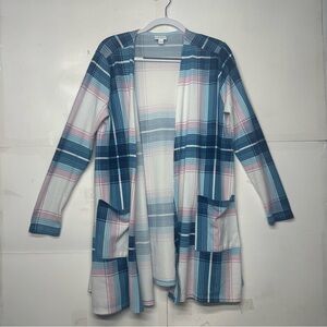 Plaid Open-Front Cardigan LuLaRoe size large
